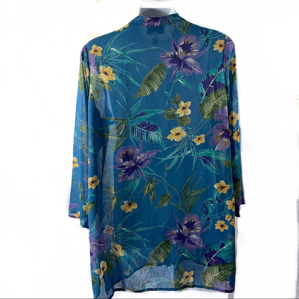 Beautiful Susan Graver Duster Tunic Top Sz 1X Blue - Picture 4 of 8